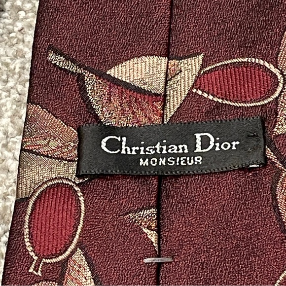 Christian Dior Monsieur Maroon Neck Tie - Picture 2 of 4
